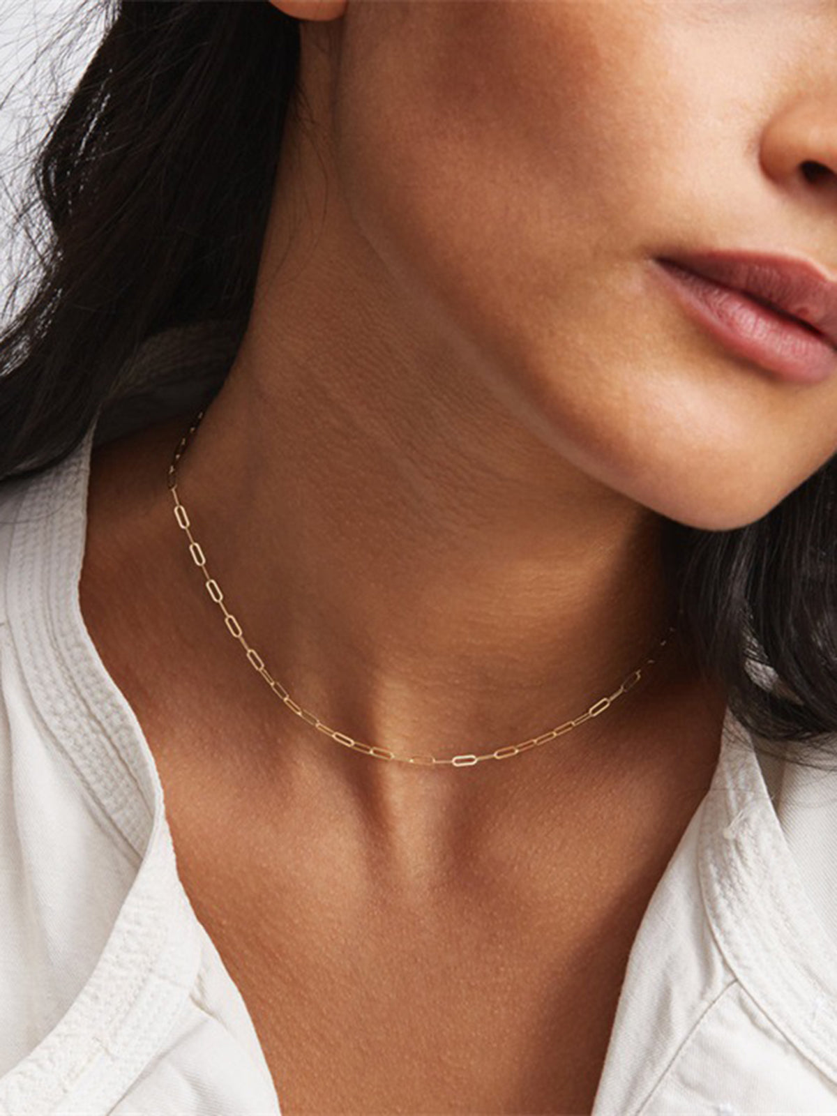 Gold Plated Oval Link Necklace