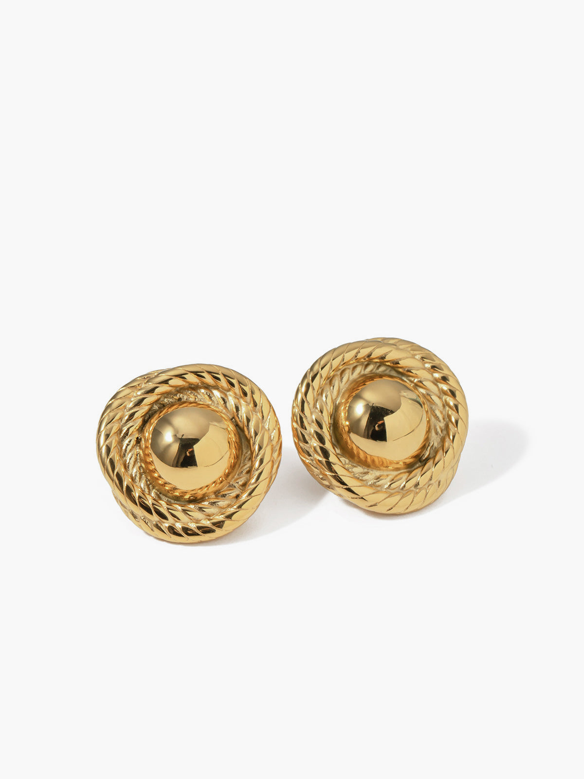 Gold Plated Round Earrings