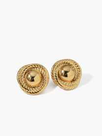 Gold Plated Round Earrings