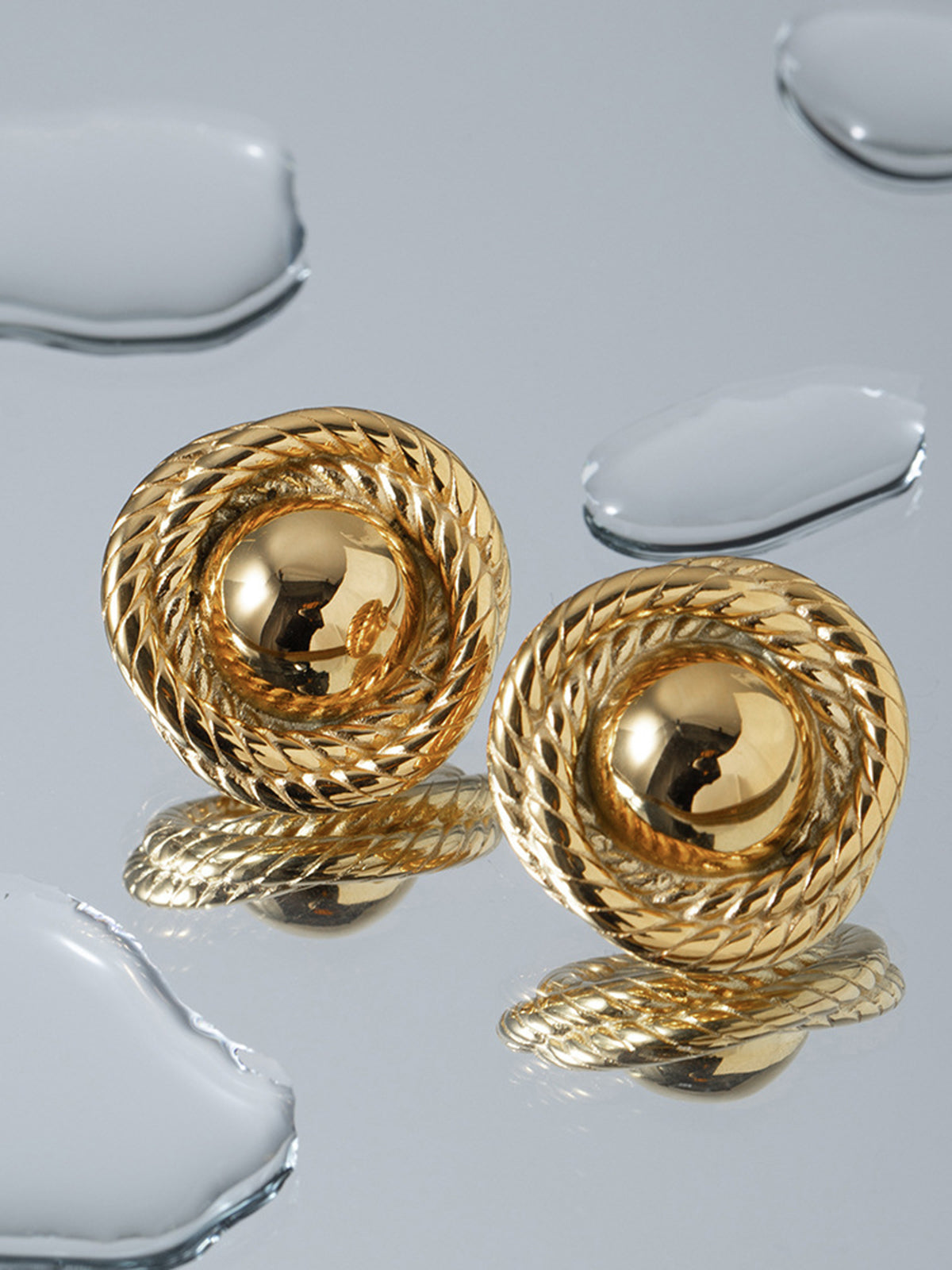 Gold Plated Round Earrings