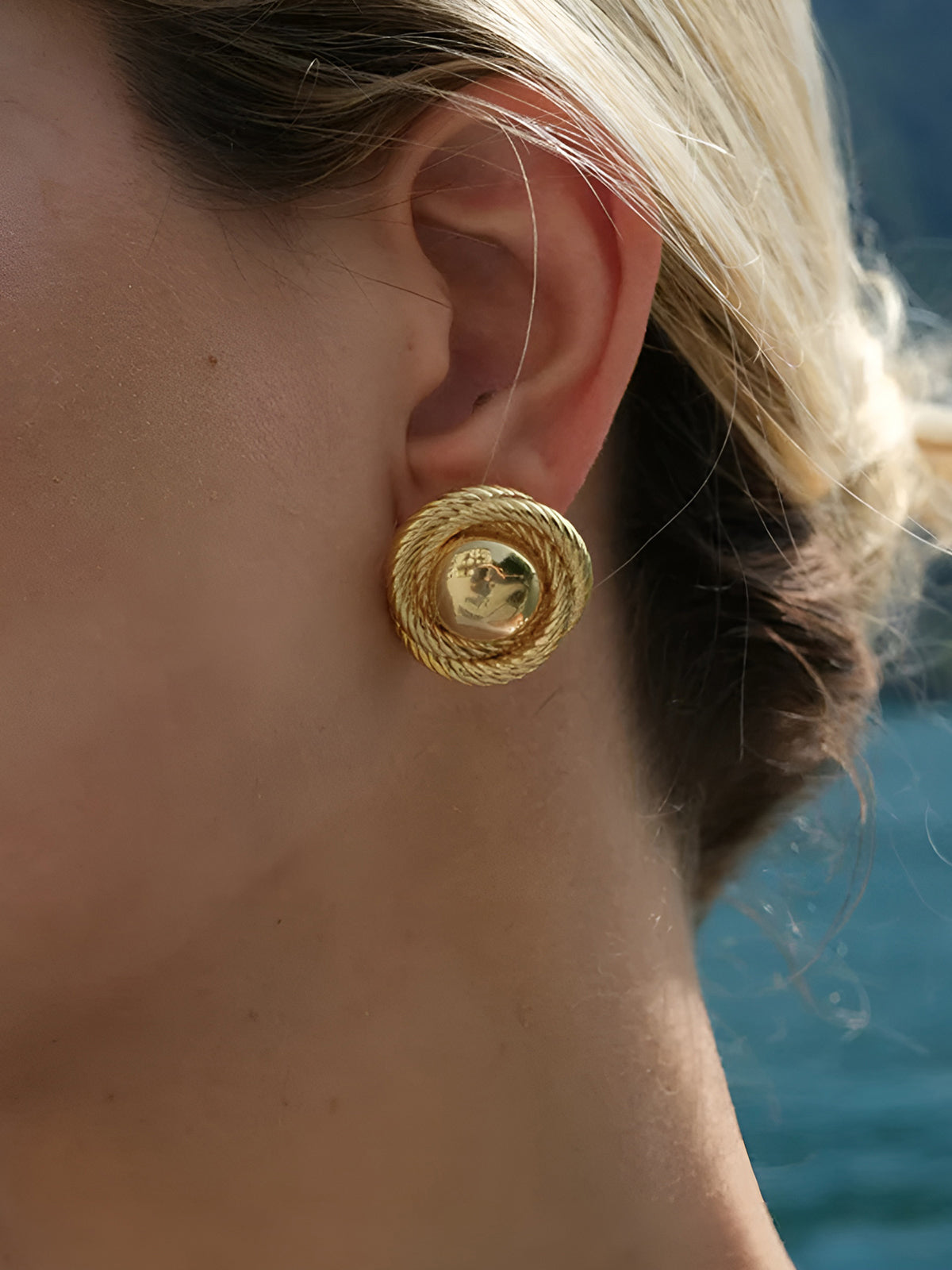 Gold Plated Round Earrings