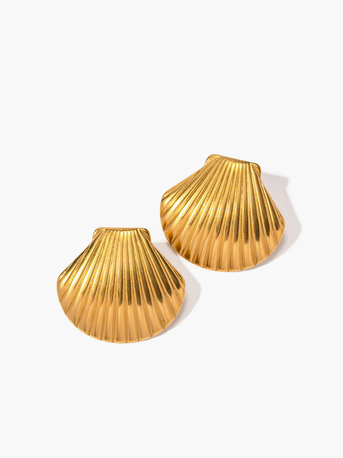 Gold Plated Shell Earrings