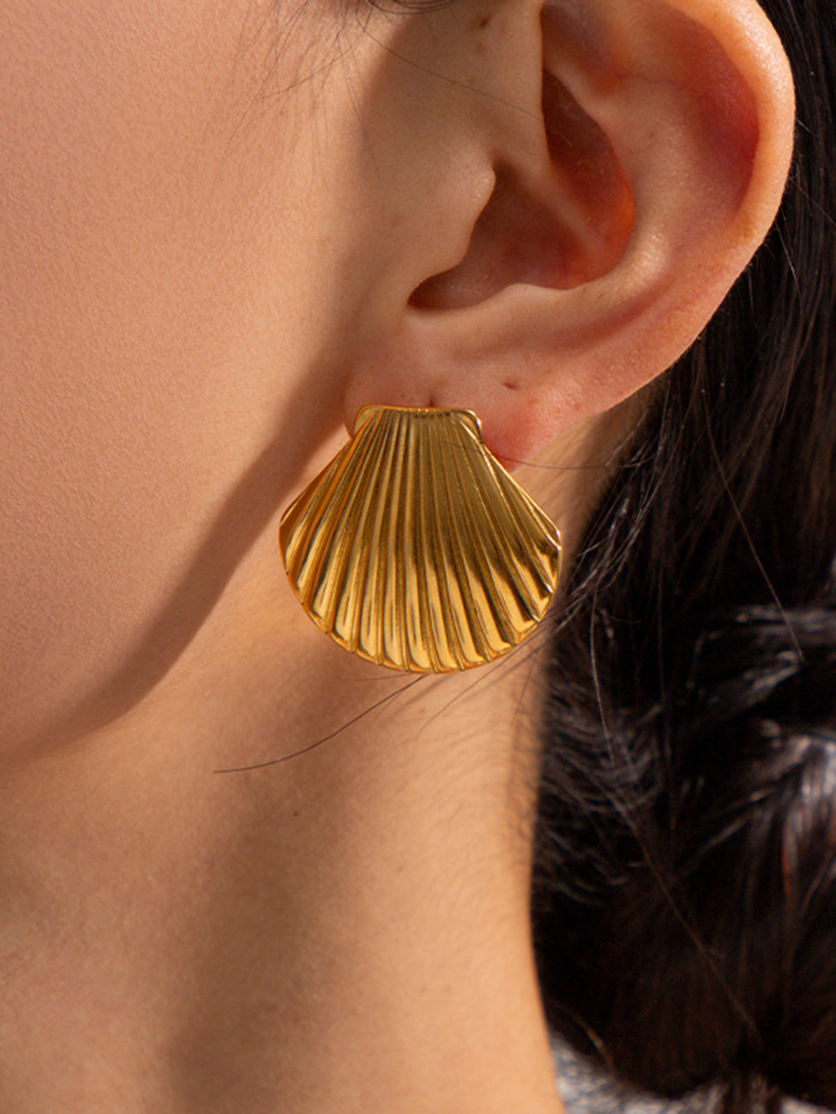 Gold Plated Shell Earrings