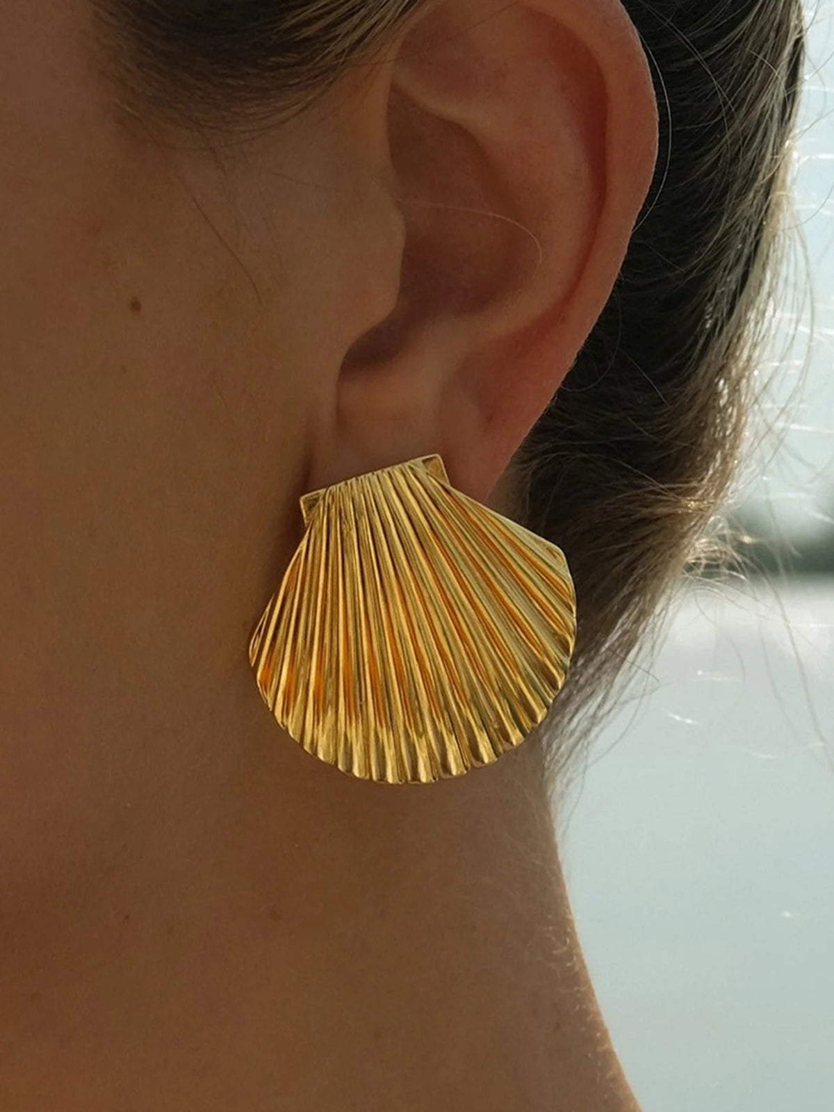 Gold Plated Shell Earrings