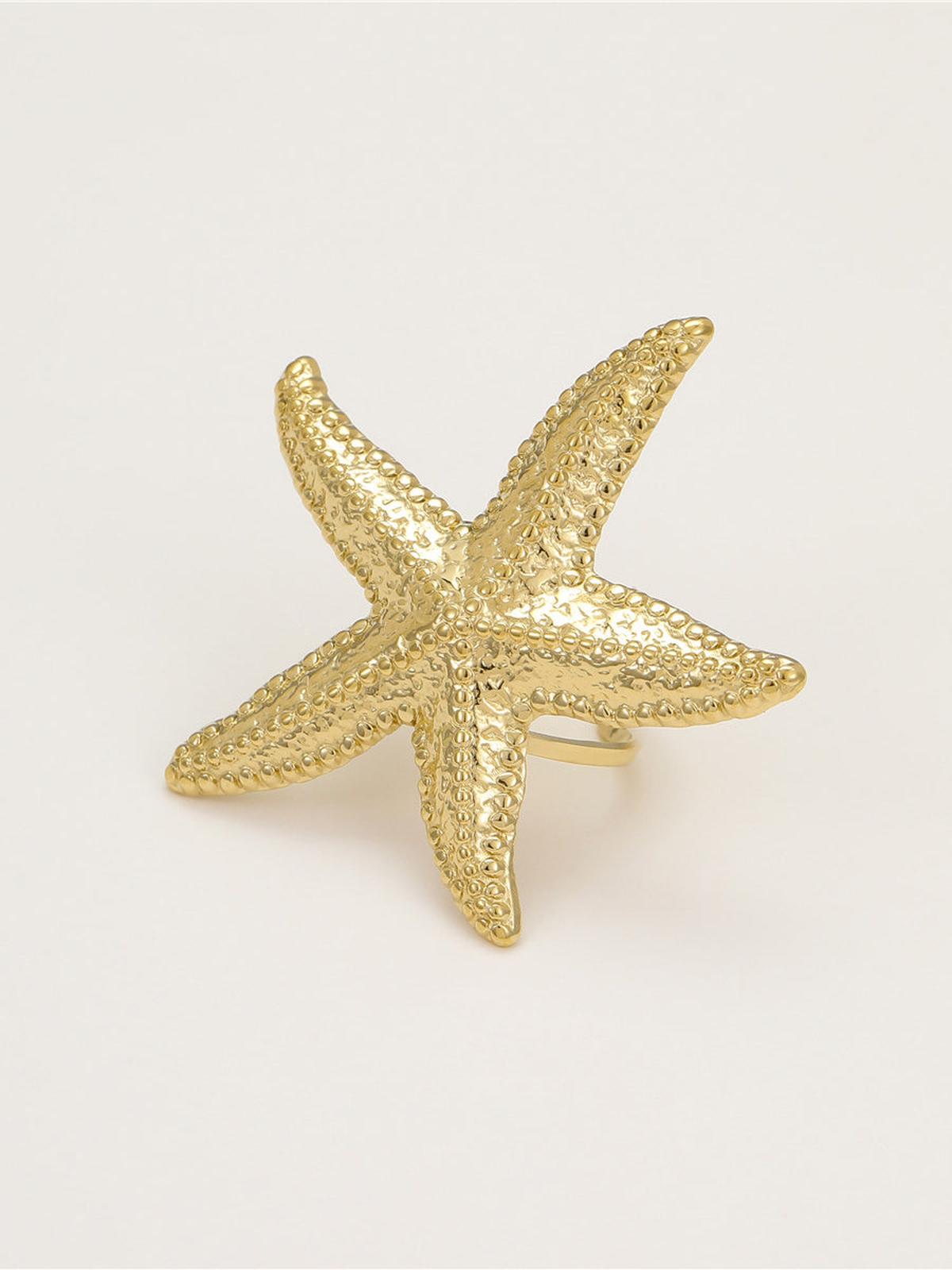 Gold Plated Starfish Ring