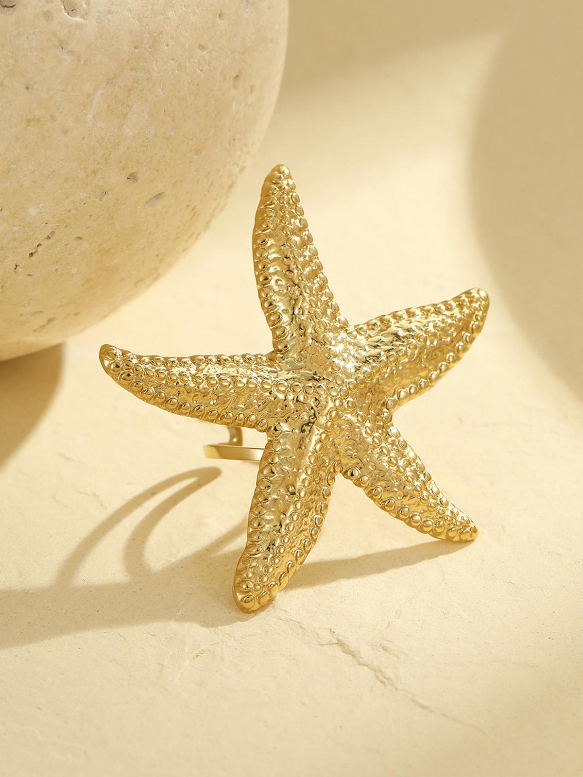Gold Plated Starfish Ring