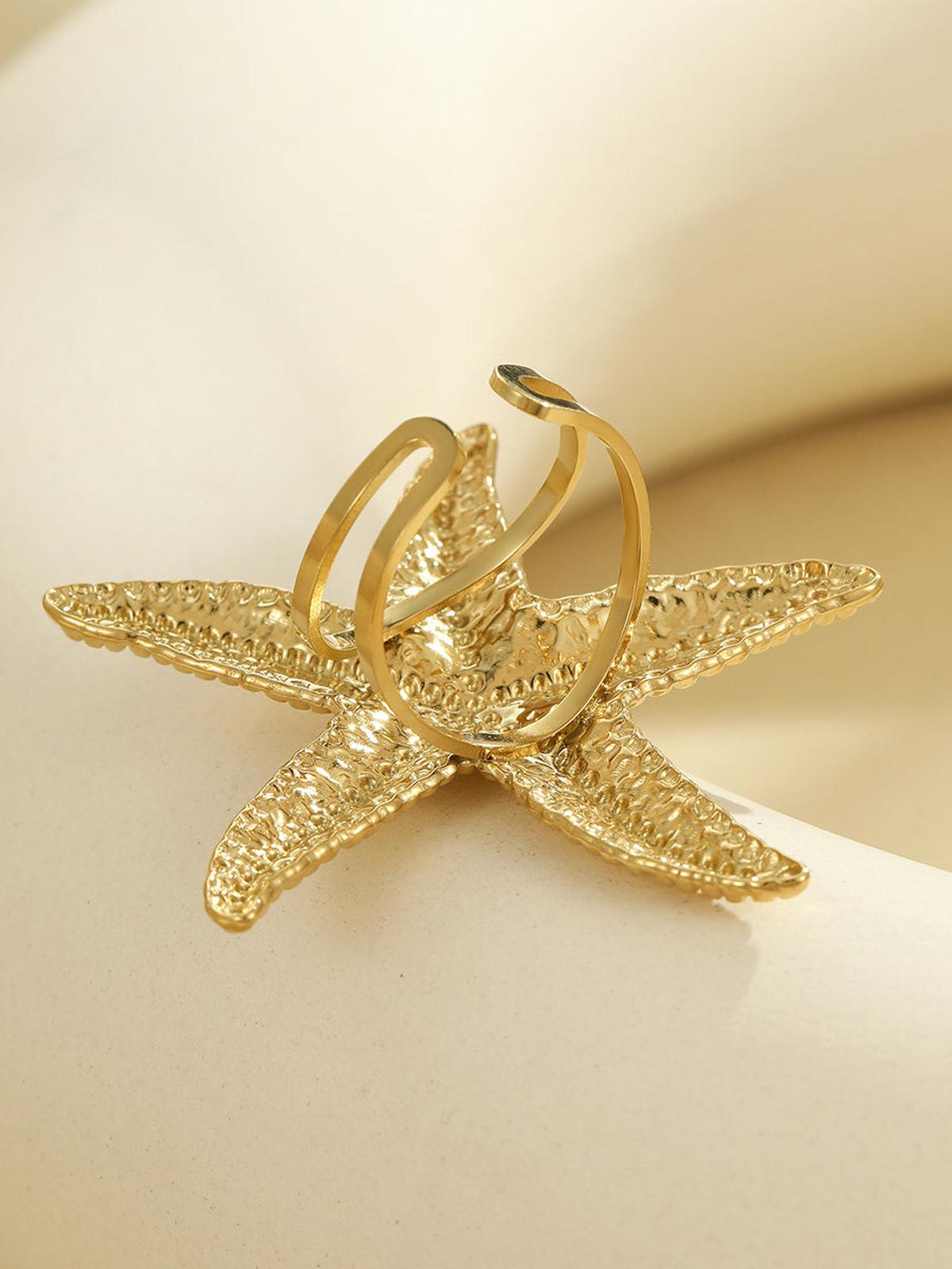 Gold Plated Starfish Ring