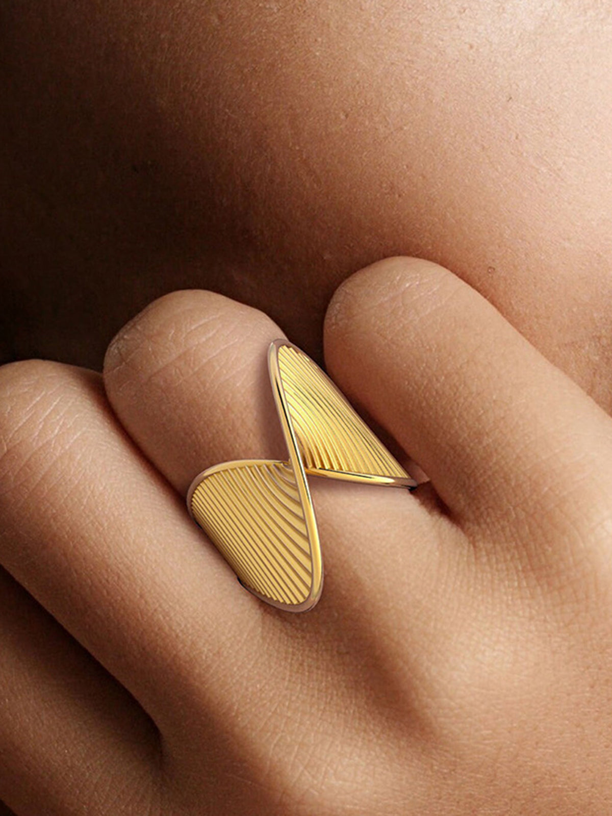 Gold Plated Twist Ring