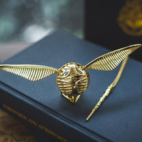 Gold-Plated Vintage Ring Box With Wizarding Design