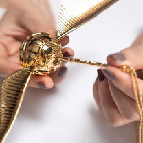 Gold-Plated Vintage Ring Box With Wizarding Design