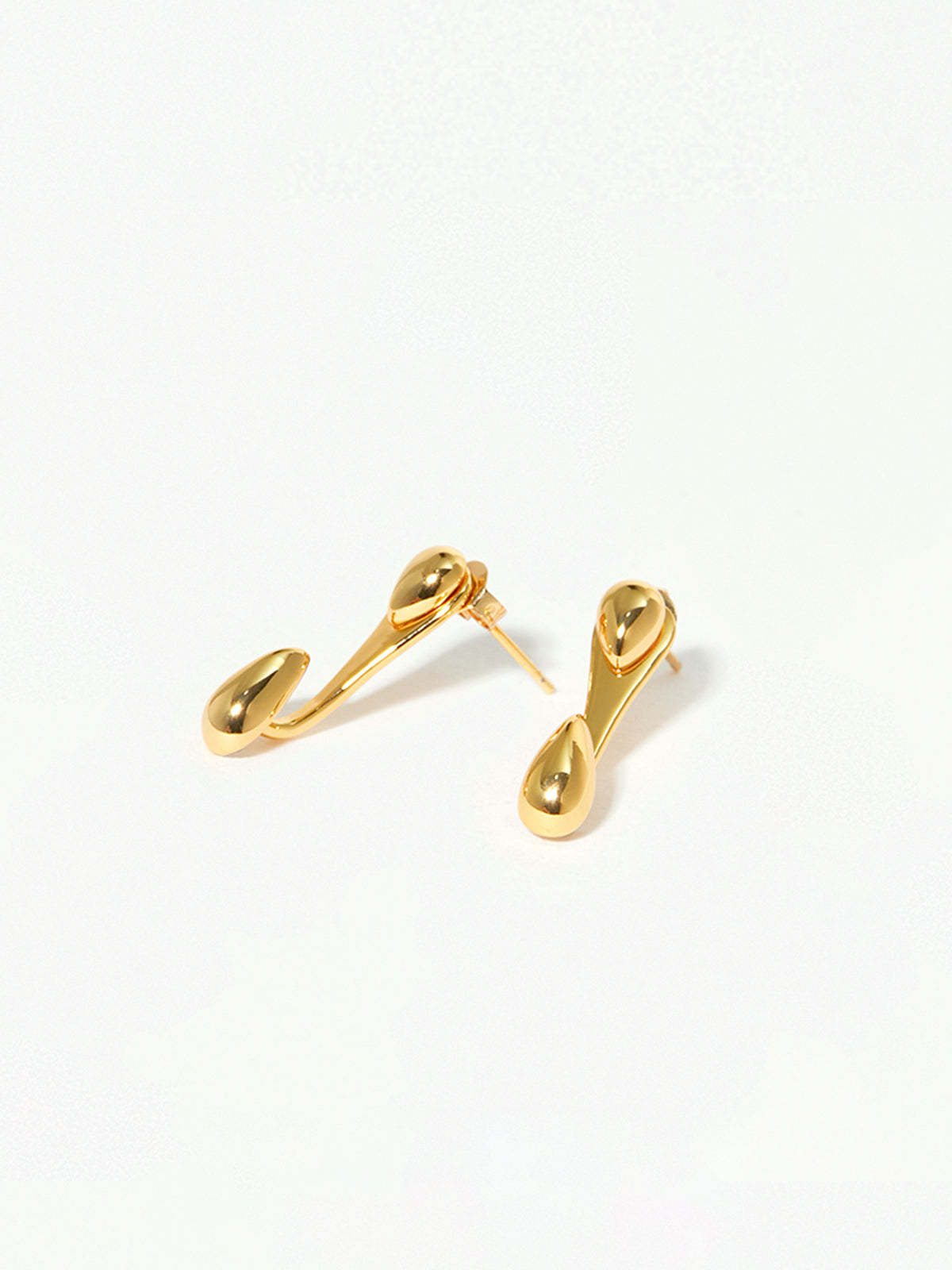 Gold Plated Water Drop Stud Earrings
