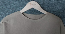 Gold Round Neck Pullover For Women - 3/4 Sleeve Solid Sweater