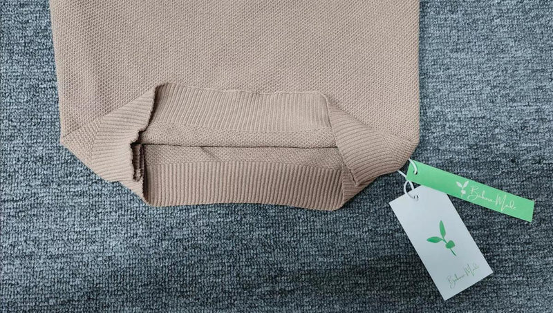 Gold Round Neck Pullover For Women - 3/4 Sleeve Solid Sweater