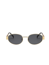 Gold Tone Oval Sunglasses