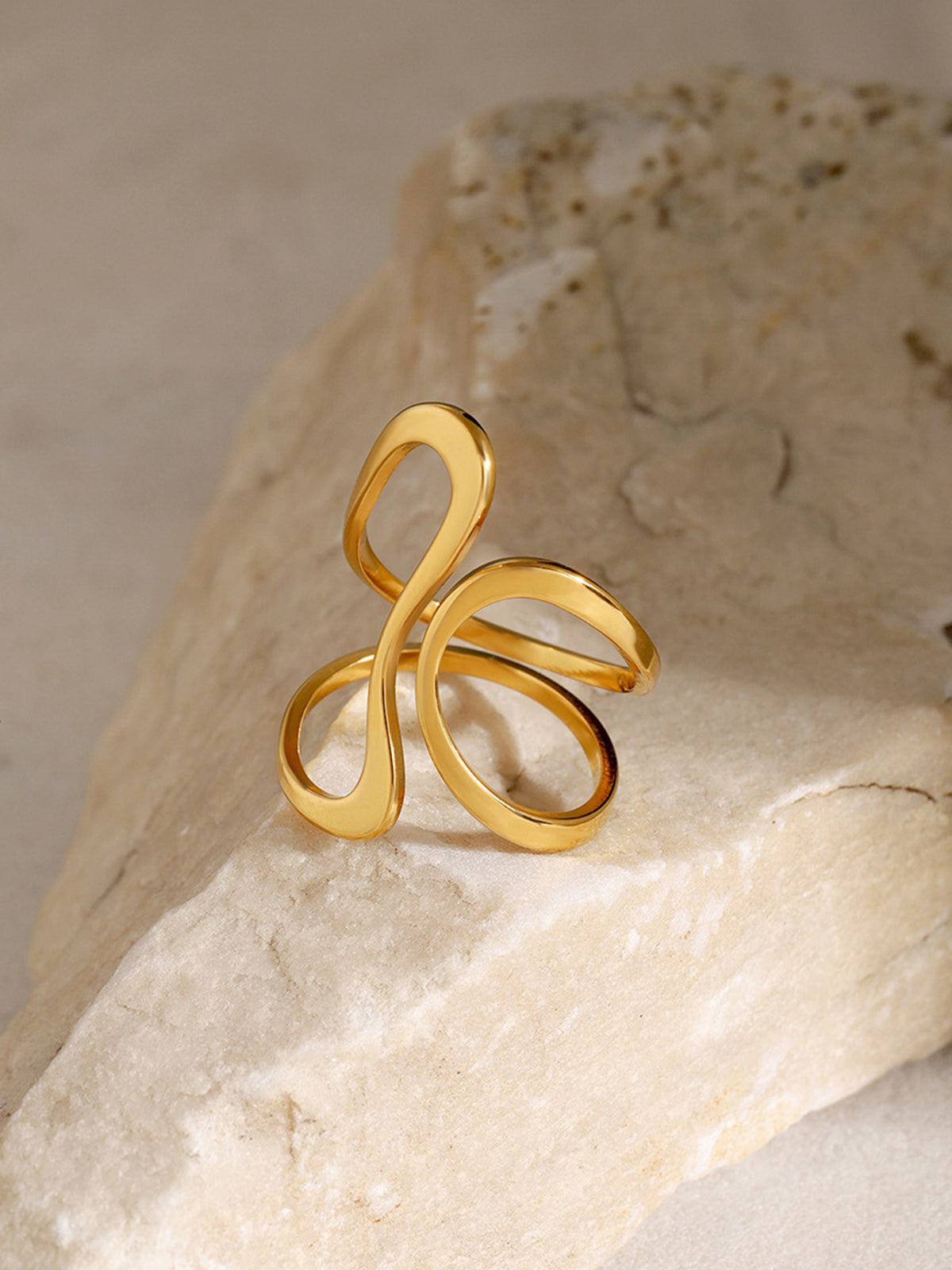 Golden Asymmetrical Open Ring