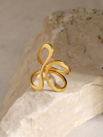 Golden Asymmetrical Open Ring