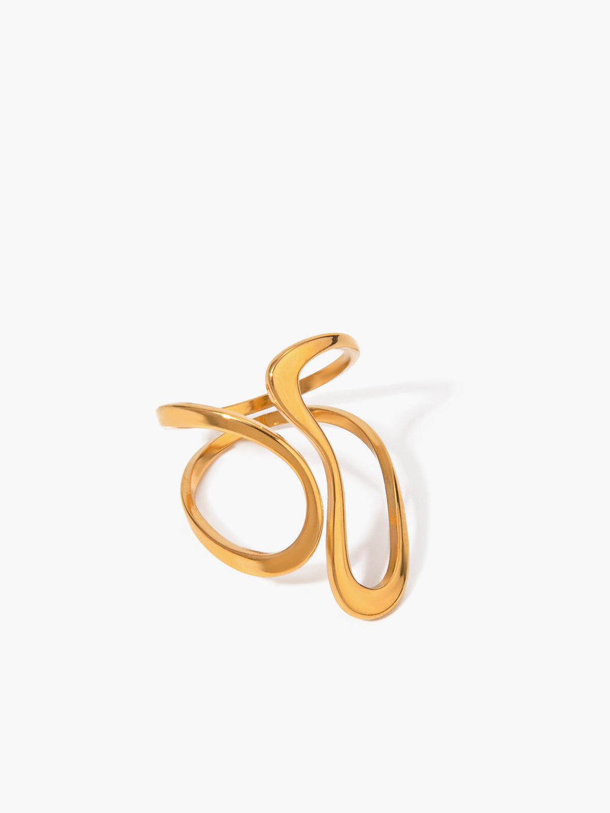 Golden Asymmetrical Open Ring