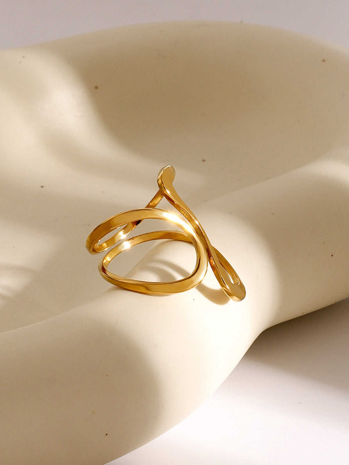Golden Asymmetrical Open Ring