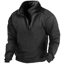 Half-Zip Casual Sweatshirt With Stand-Up Collar