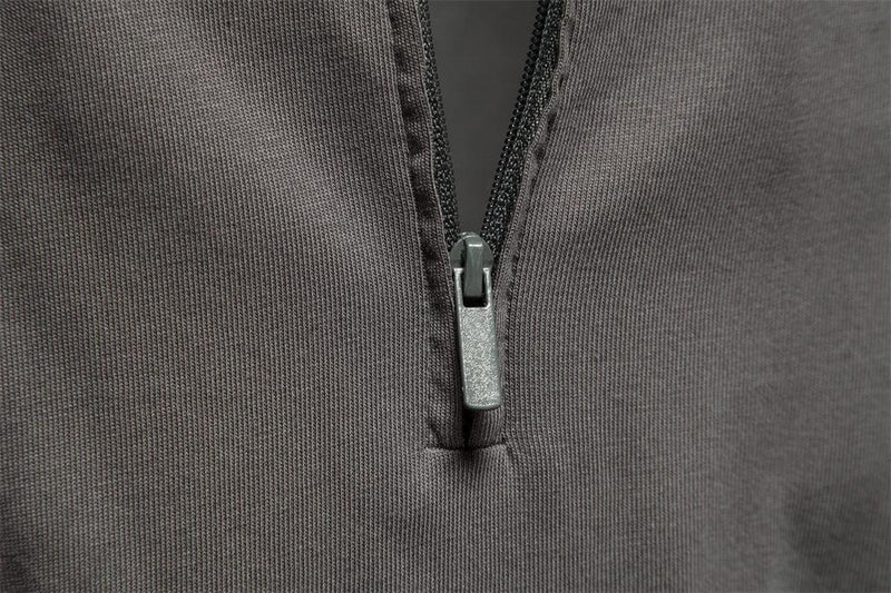 Half-Zip Long Sleeve Polo Shirt With Structured Collar