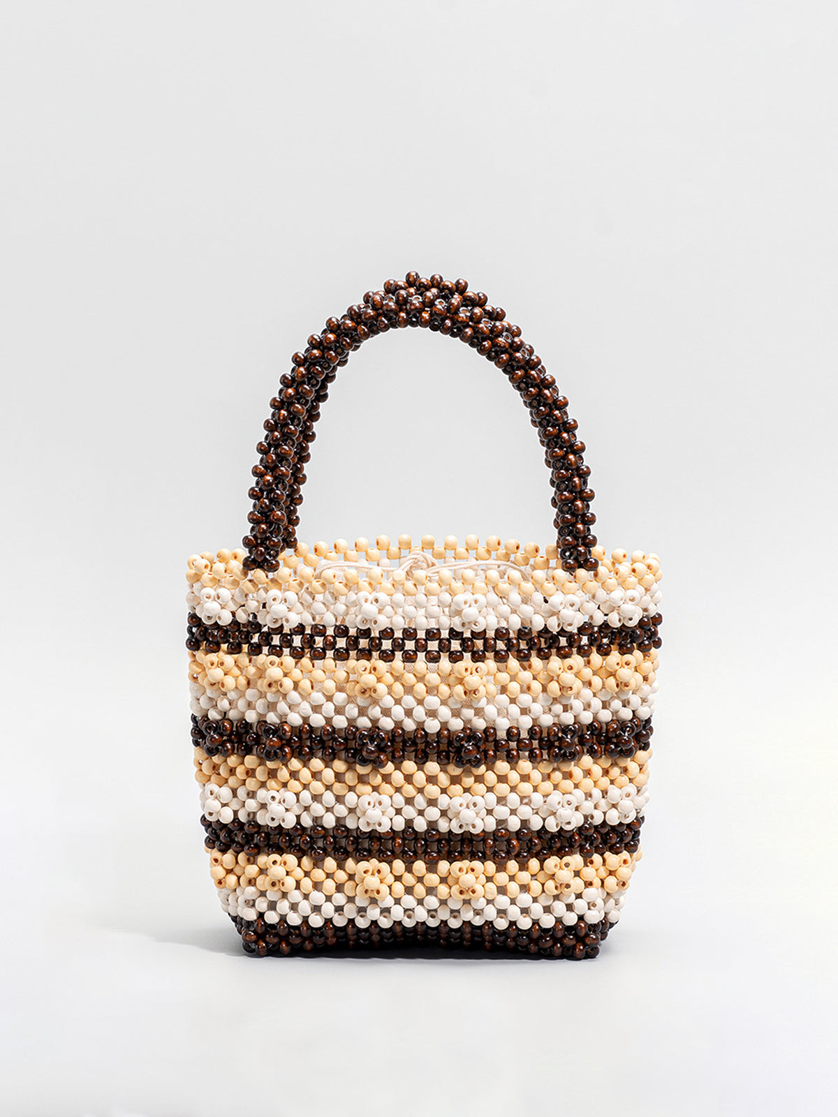 Handcrafted Striped Bead Tote