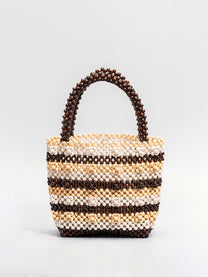 Handcrafted Striped Bead Tote