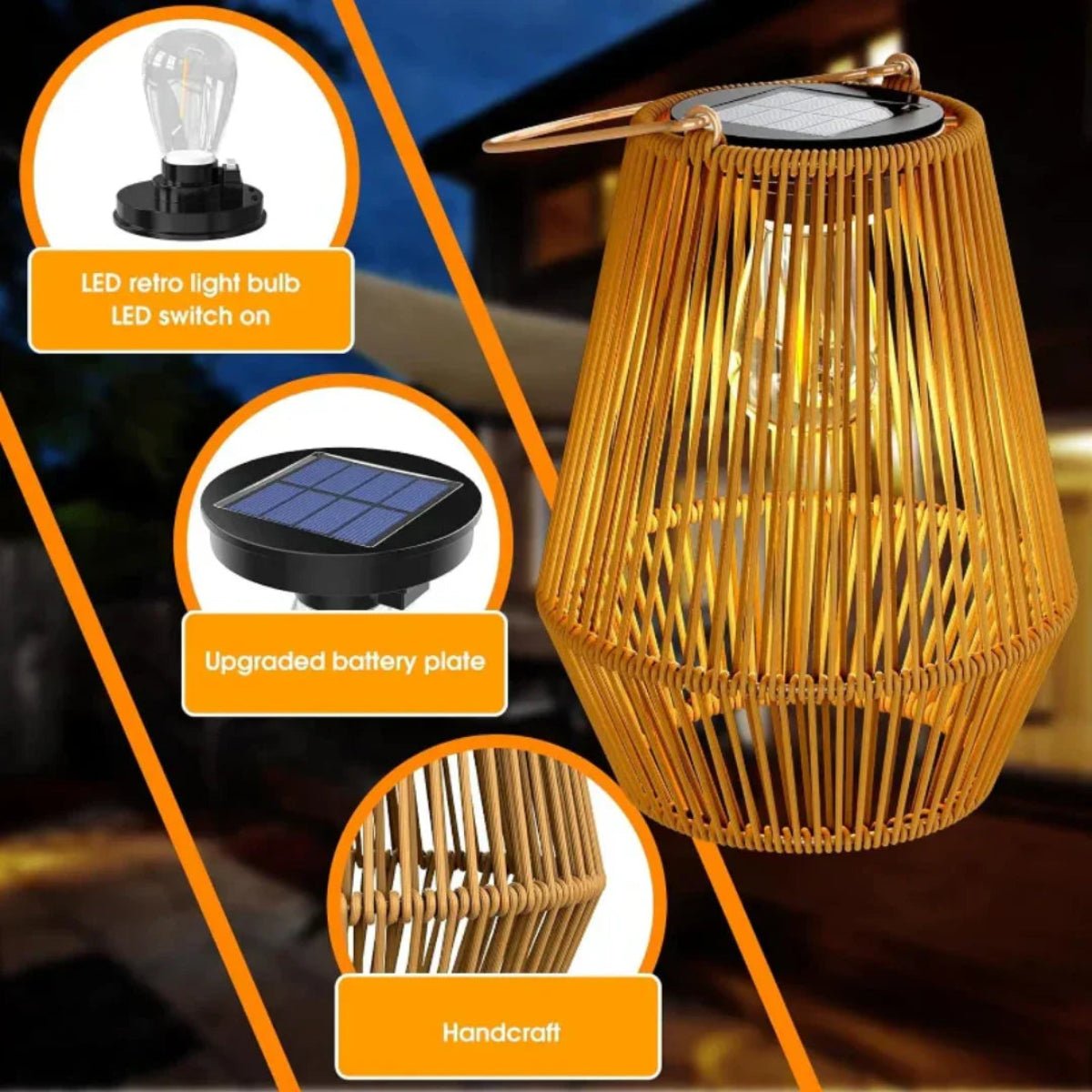 Handmade Waterproof Solar Garden Lantern - TerraGlow