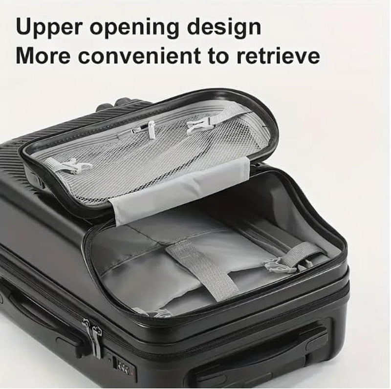 Hard Shell Cabin Luggage With Cup Holder, USB Ports And TSA Lock