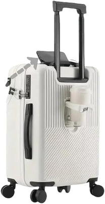Hard Shell Cabin Luggage With Cup Holder, USB Ports And TSA Lock