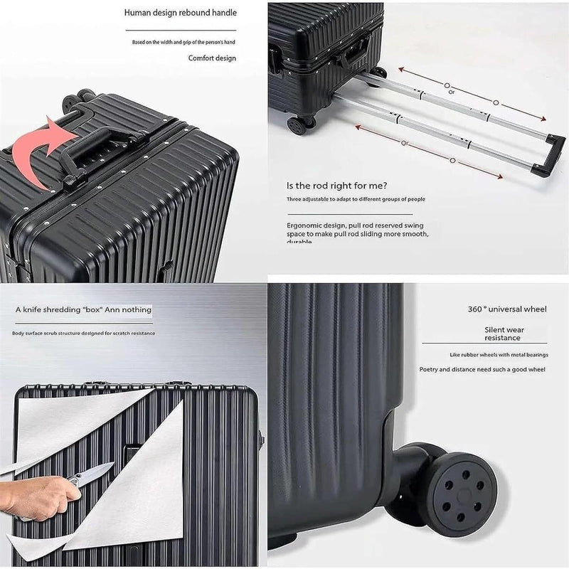 Hard-Shell Carry-On Luggage With Wide Handle And Aluminium Frame