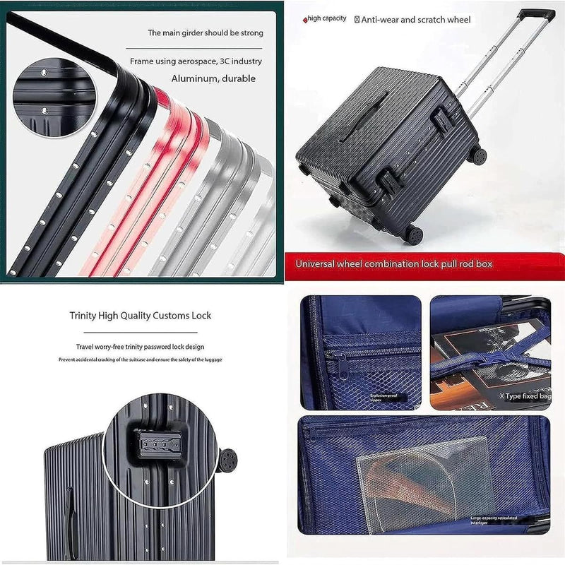 Hard-Shell Carry-On Luggage With Wide Handle And Aluminium Frame
