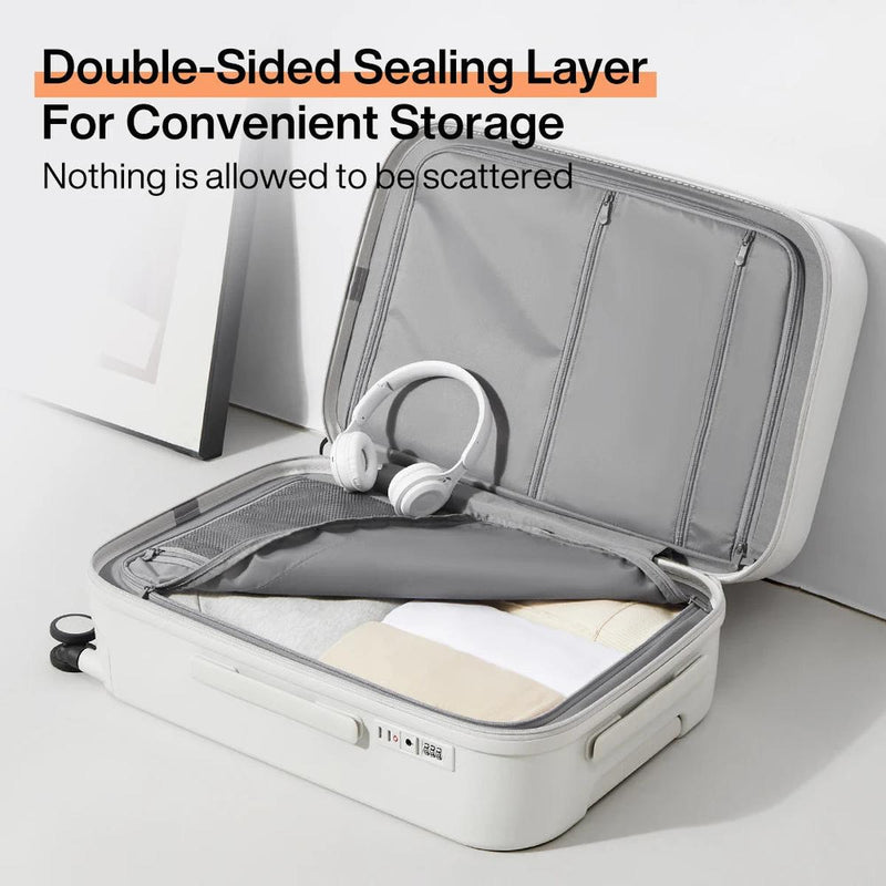 Hard-Shell Suitcase With Spinner Wheels And Integrated Cup Holder