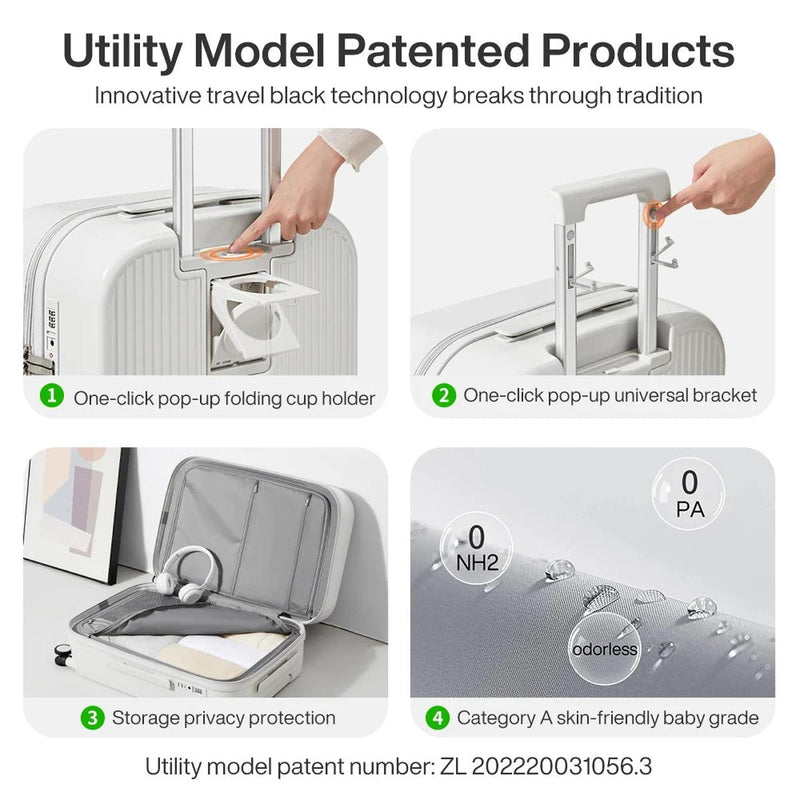Hard-Shell Suitcase With Spinner Wheels And Integrated Cup Holder