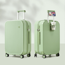 Hard-Shell Suitcase With Spinner Wheels And Integrated Cup Holder