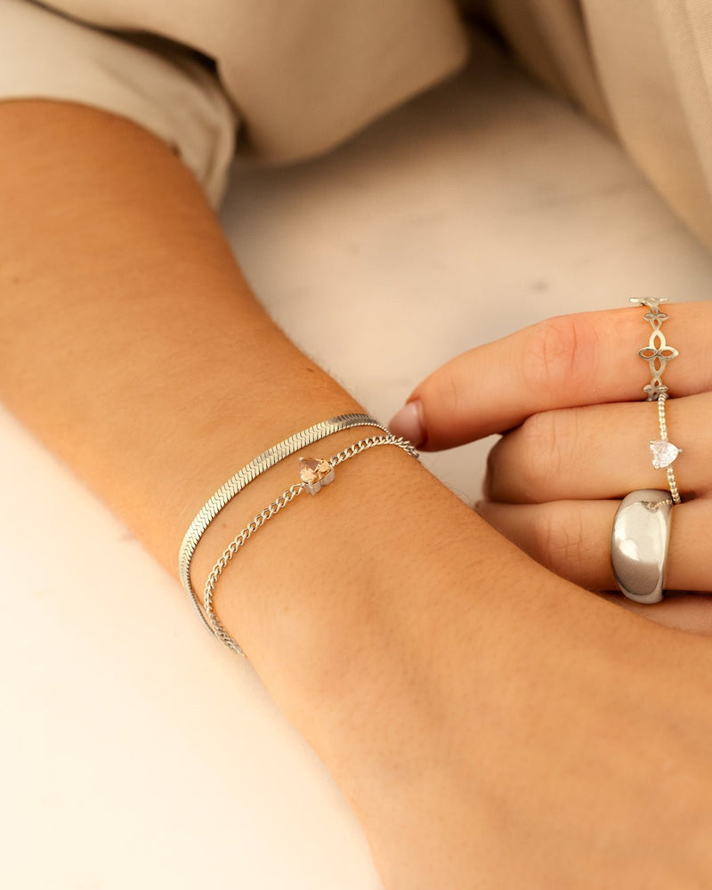 Heart Birthstone Bracelet With Jewelry Box