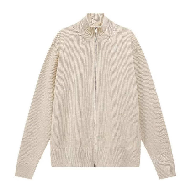 High Neck Zip-Up Cardigan For Men
