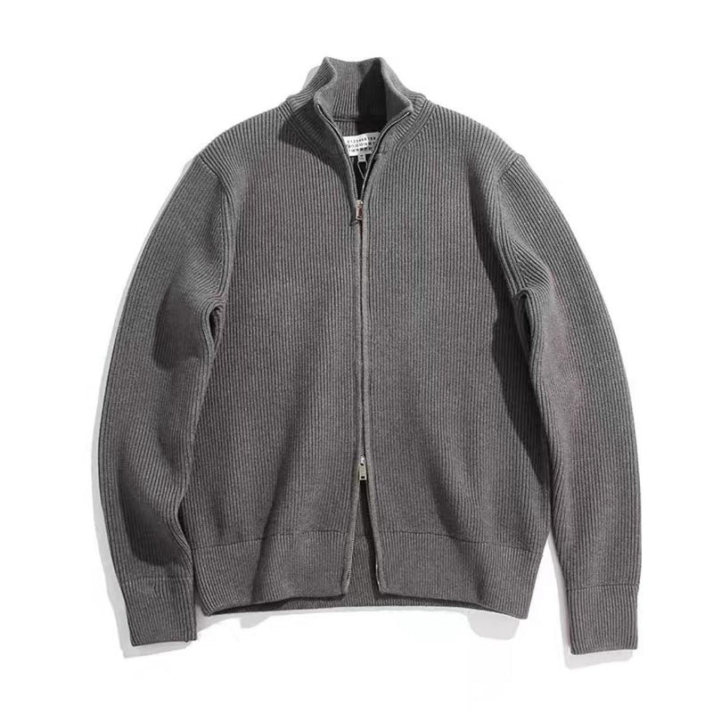 High Neck Zip-Up Cardigan For Men