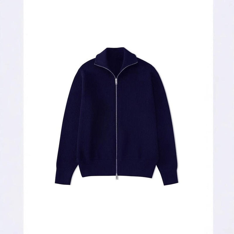 High Neck Zip-Up Cardigan For Men