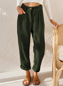 High Waist Cord Trousers For Women - Versatile And Stylish