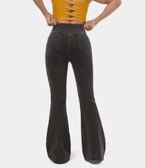 High Waist Flared Stretch Denim Jeans For Women