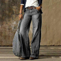 High-Waist Wide-Leg Flare Jeans