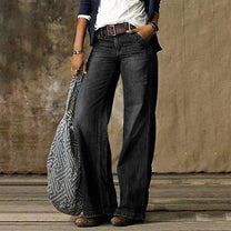 High-Waist Wide-Leg Flare Jeans