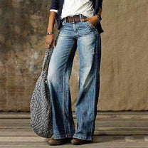 High-Waist Wide-Leg Flare Jeans