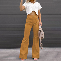 High-Waisted Flared Trousers Made From Organic Corduroy