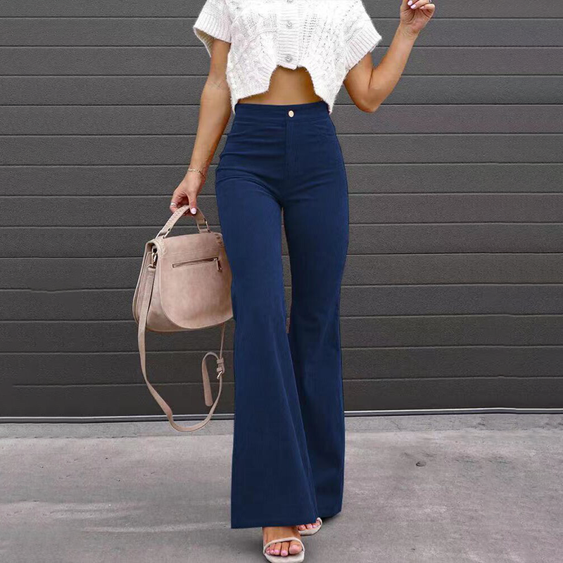 High-Waisted Flared Trousers Made From Organic Corduroy
