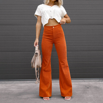 High-Waisted Flared Trousers Made From Organic Corduroy