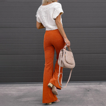 High-Waisted Flared Trousers Made From Organic Corduroy