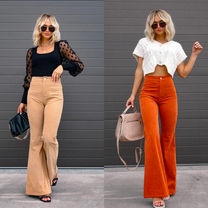 High-Waisted Flared Trousers Made From Organic Corduroy