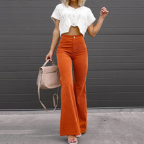 High-Waisted Flared Trousers Made From Organic Corduroy