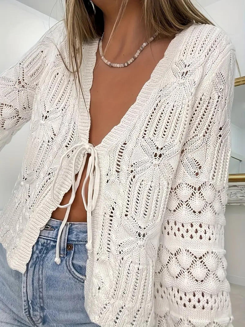 Hollow Knit V-Neck Vest